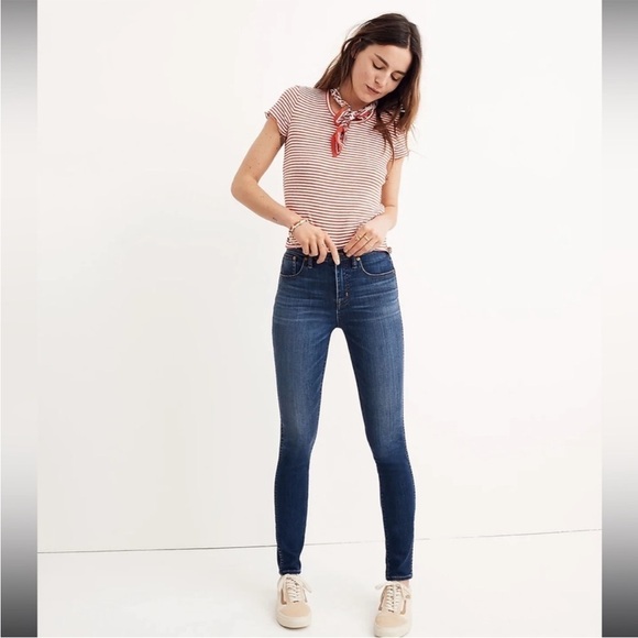 Madewell 10” High Rise Skinny Jeans in Danny Wash: Tencel Denim Edition 27 - Picture 1 of 15